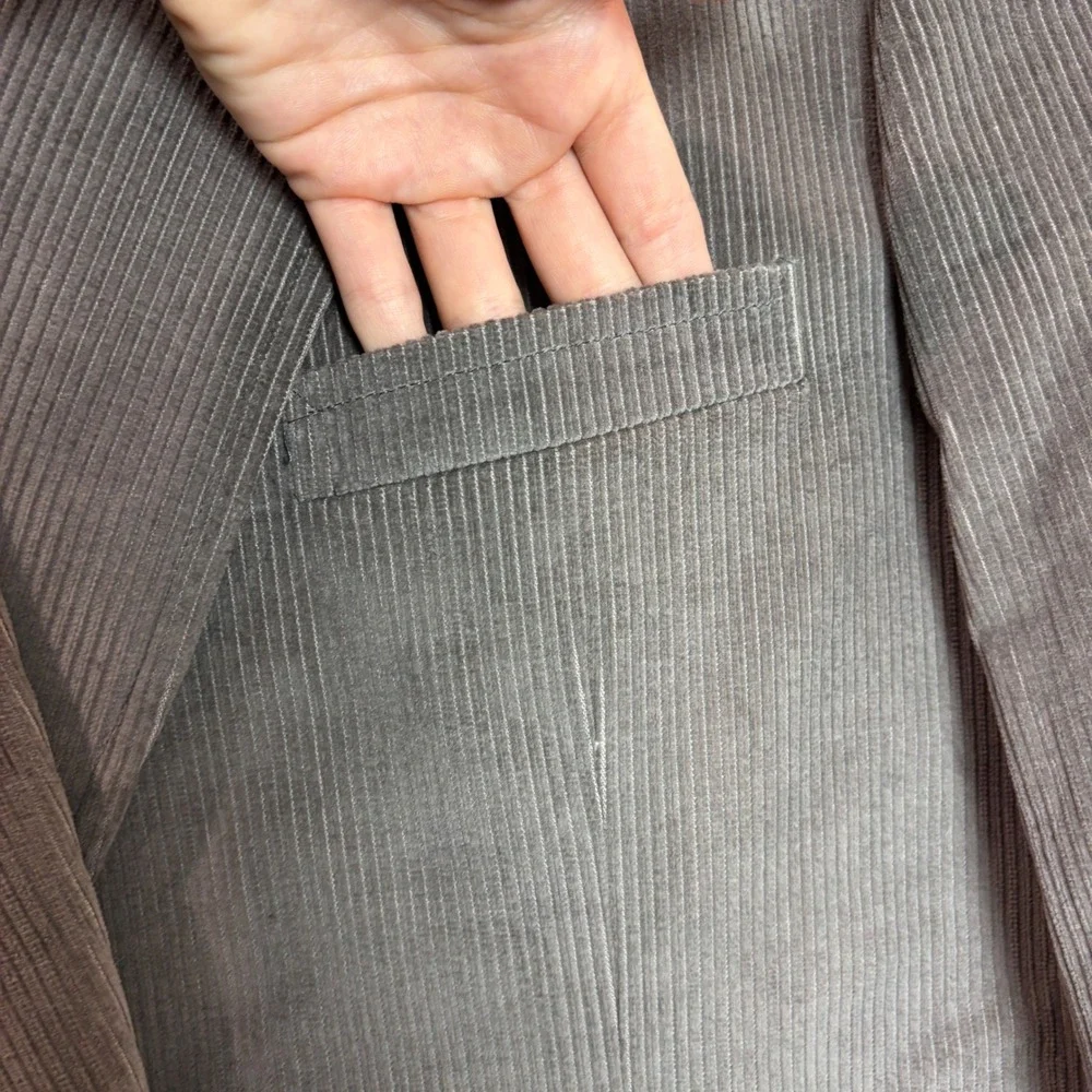 Joe Namath Blazer Mens 50L Grey Corduroy Sport Coat Blazer Academic Classic Chic
